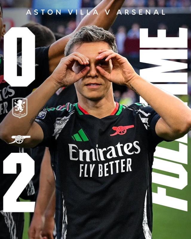 高清直播-【英超】特罗萨尔托马斯破门，阿森纳2比0维拉两连胜